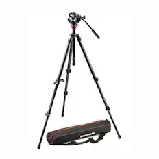 Front. Manfrotto - Manfrotto MVH-500AH Fluid Head with 755CX3 MagFibre Tripod.
