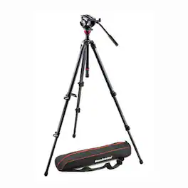 Manfrotto - MVH-500AH Fluid Head with 755CX3 MagFibre Tripod