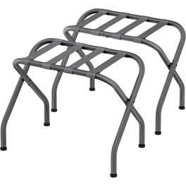 Hivvago - Set of 2 - Sturdy Grey Metal Folding Luggage Rack - Gray