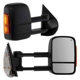 Gymax - Towing Mirror Pair Tow Mirrors Compatible w/ 2007-2012 Chevrolet Silverado GMC Sierra - Black