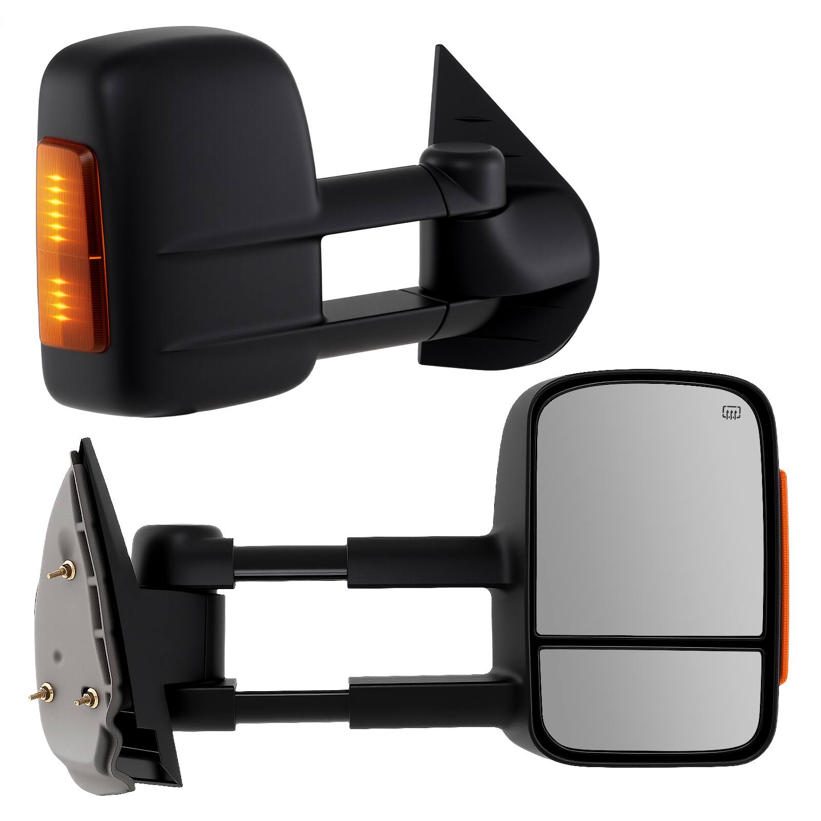 Front. Gymax - Gymax Towing Mirror Pair Tow Mirrors Compatible w/ 2007-2012 Chevrolet Silverado GMC Sierra - Black.