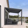 PURPLE LEAF - Louvered Pergola Slanted Roof Outdoor Gray Aluminum Hardtop Gazebo With Adjustable Rainproof roof for Patio Garden Yard - 8'×10'