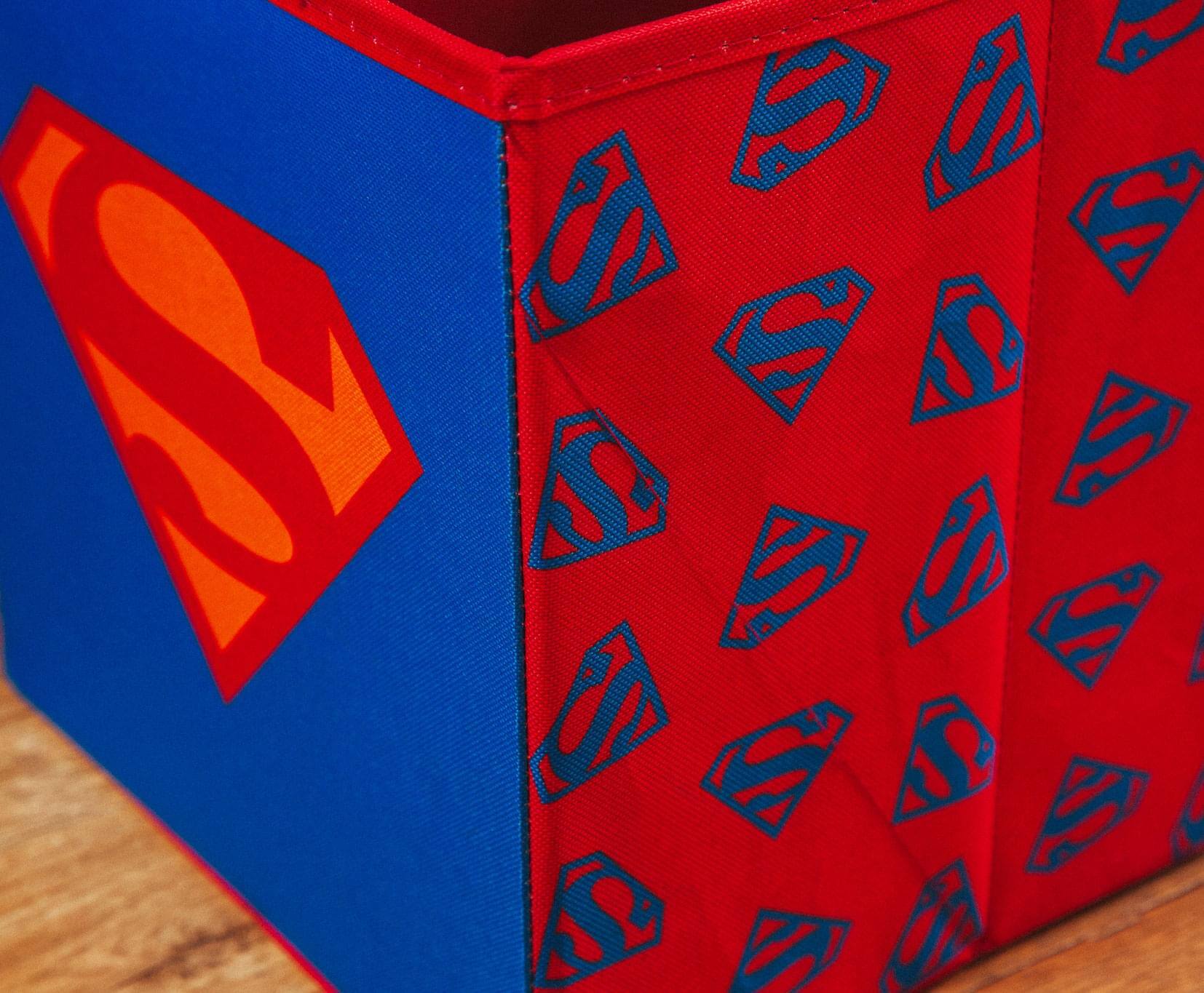 Alt View 2. DC Universe - DC Comics Superman Logo Storage Bin Cube Organizer | 11 Inches - Red.