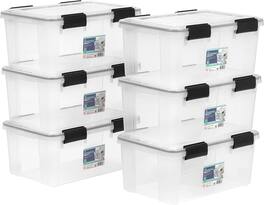 IRIS USA - WeatherPro™ Storage Container Box Bin with Seal Latching Lid, Clear