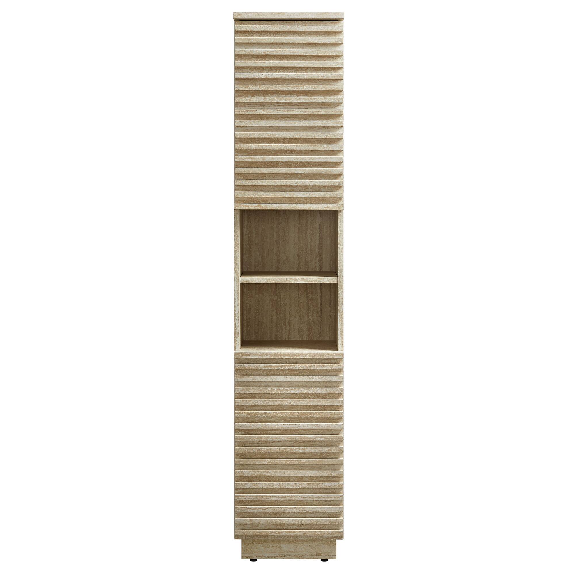 Alt View 4. Modway - Render Tall Narrow Faux Travertine Linen Storage Cabinet by Modway - Travertine.