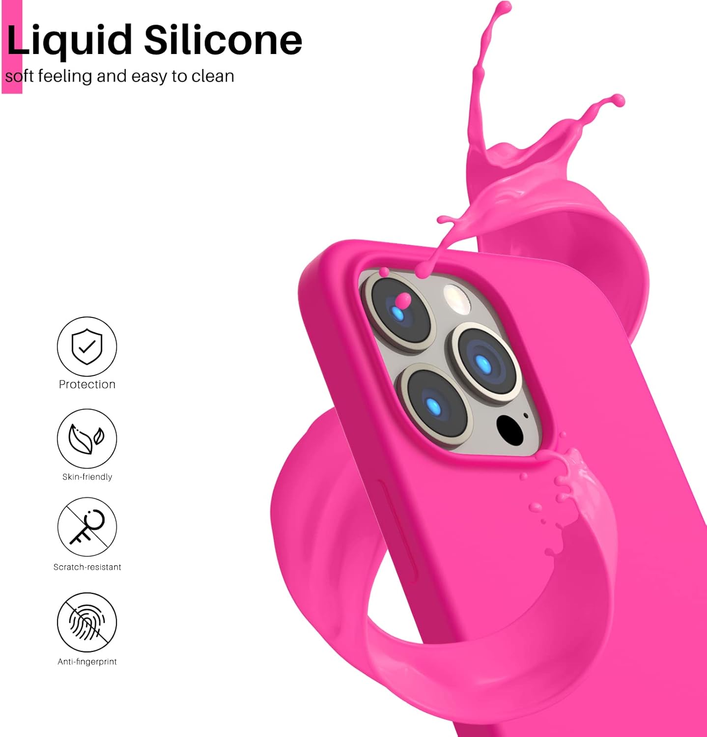 Liquid Silicone, soft feeling and easy to clean, Protection, Skin-friendly, Scratch-resistant, Anti-fingerprint