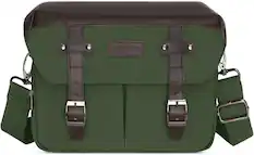 Front. mosiso - Camera Case Crossbody Shoulder Messenger Bag for DSLR/SLR/Mirrorless Photography, Vintage Cameras Bag with Rain Cover - Army Green.