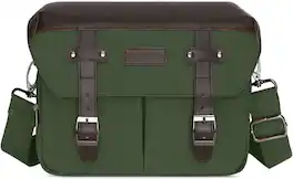 mosiso - Camera Case Crossbody Shoulder Messenger Bag for DSLR/SLR/Mirrorless Photography, Vintage Cameras Bag with Rain Cover - Army Green