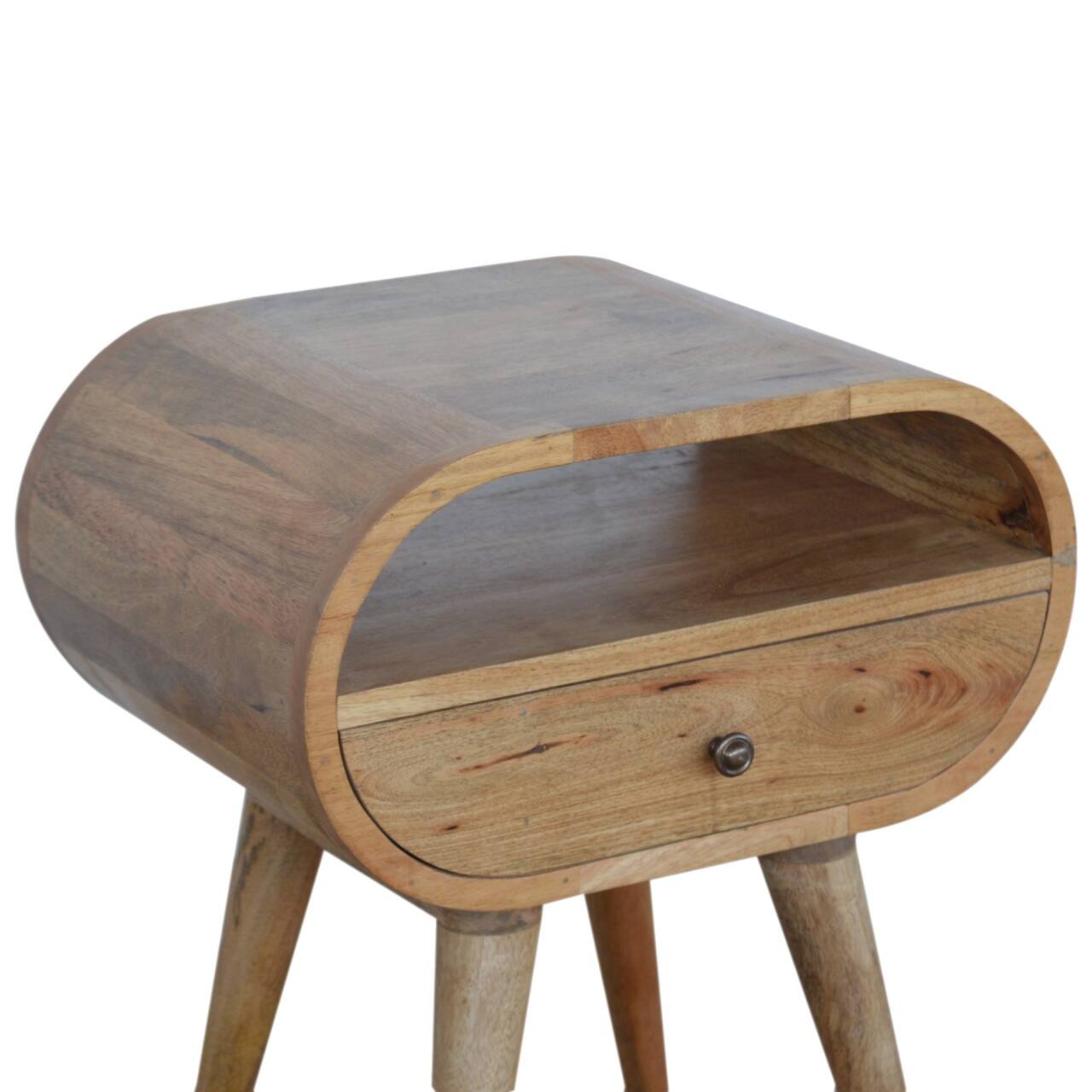 Left. Artisan Furniture - Artisan Furniture Solid Wood Circular Open Slot Nightstand - Oak.