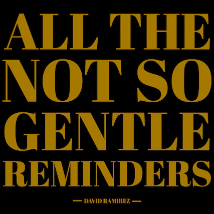 ALL THE NOT SO GENTLE REMINDERS
— DAVID RAMIREZ —