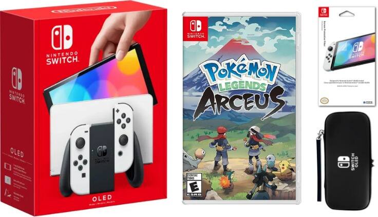 Oled Bundle With Accessories & Pokemon Legends Arceus Game - Nintendo Switch