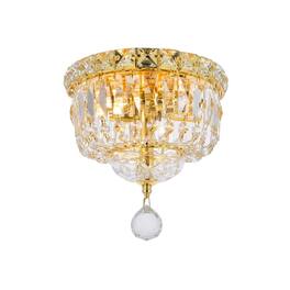 Elegant Lighting - Tranquil 2 light Flush Mount Clear Royal Cut Crystal - Gold