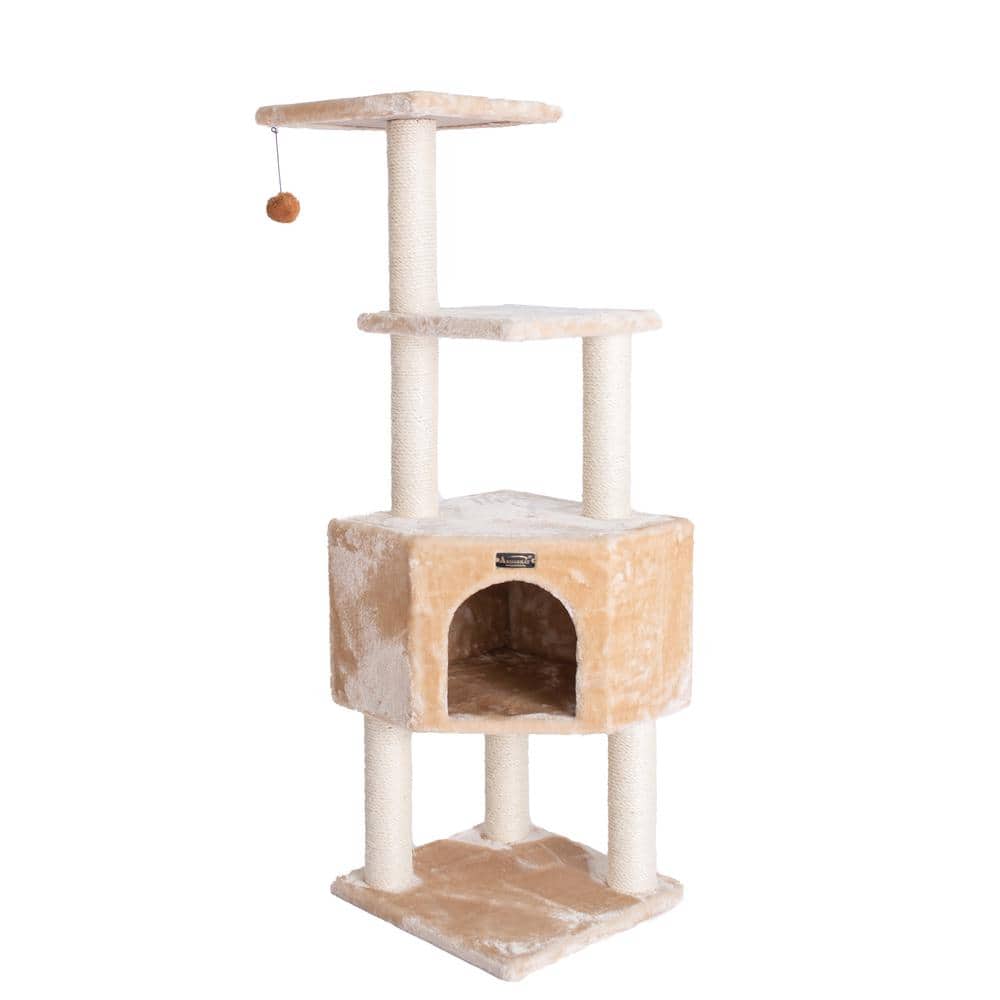 Armarkat - 3 Levels Real Wood Cat Tower For Kittens Play 48 Height - Beige price history on PriceWatchPro