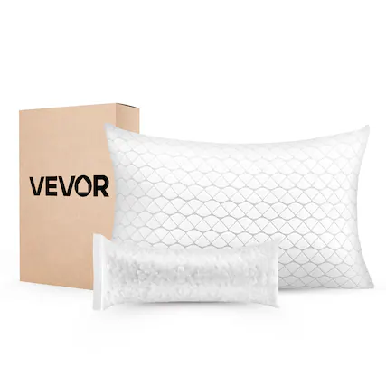 Front. VEVOR - Bed Pillow for Sleeping, Queen Size Luxury Quality Hotel Pillow with Memory Foam Fill,Includes Natural Firber Pillowcase - White.