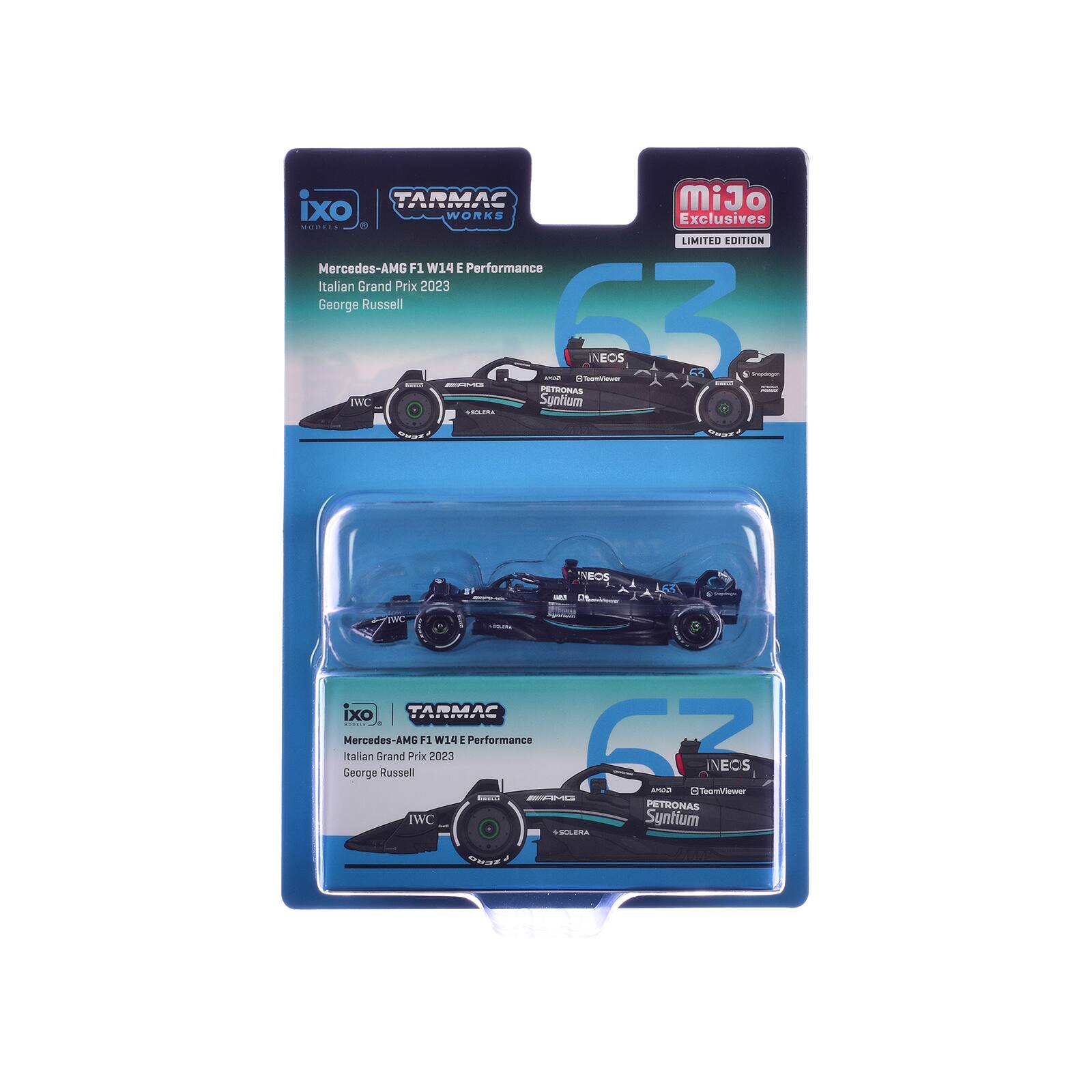 ixo TARMAC WORKS Exclusives LIMITED EDITION Mercedes-AMG F1 W14 E Performance Italian Grand Prix 2023 George Russell 63

INEOS TeamViewer PETRONAS IWC Syntium

ixo TARMAC WORKS Mercedes-AMG F1 W14 E Performance Italian Grand Prix 2023 INEOS George Russell