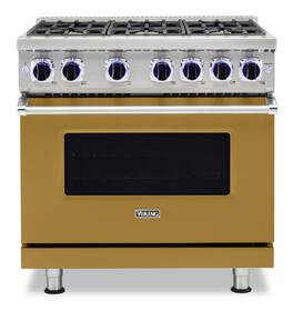 Viking - VGR Freestanding 7 Series Gas 36" Range - Golden Hour
