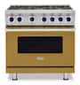 Viking - 36 in. Wide 6 Burner VGR Freestanding 7 Series Gas Range - Golden Hour
