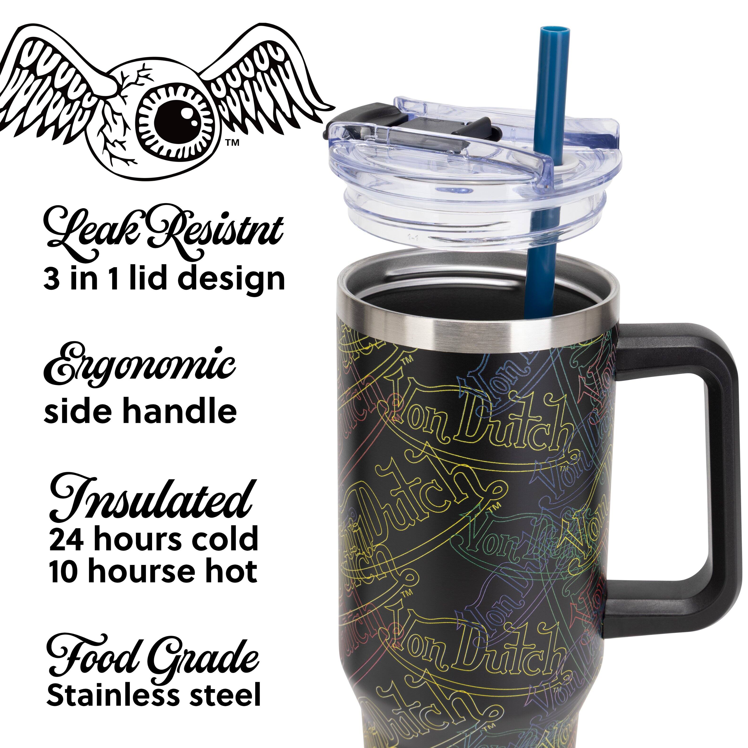 Leak Resistant  
3 in 1 lid design  
Ergonomic side handle  
Insulated 24 hours cold 10 hours hot  
Food Grade Stainless steel