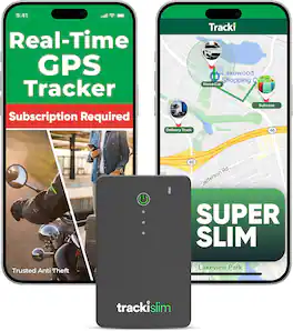 Tracki - Slim GPS Tracker for Vehicles – Magnetic Waterproof LTE 4G Car Tracker, Strong 800 mAh Battery Up to 16 Days, Unl