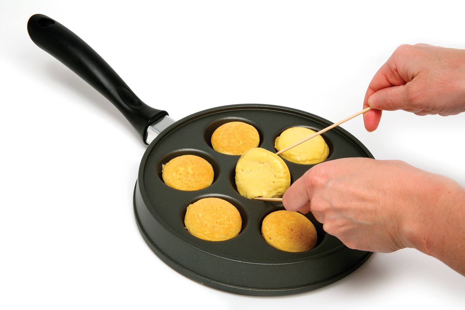 Alt View 4. Norpro - Stuffed Aebleskiver Pancake Pan with 2.25-Inch Cavities - Black.