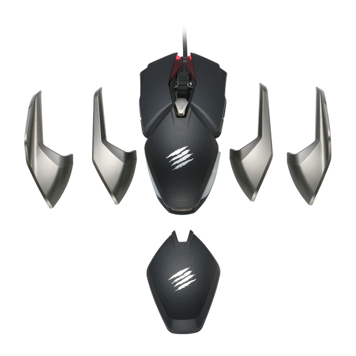 Back. Mad Catz - Mad Catz - B.A.T. 6+ Ambidextrous Gaming Mouse with 16K DPI Sensor DAKOTA 60M Clicks - Wired - Black.