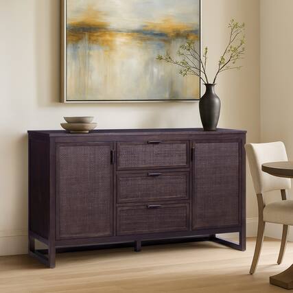 Front. Teamson Home - Teamson Home Hatteras Sideboard with 3 Drawers and 2 Doors, Espresso - Black.