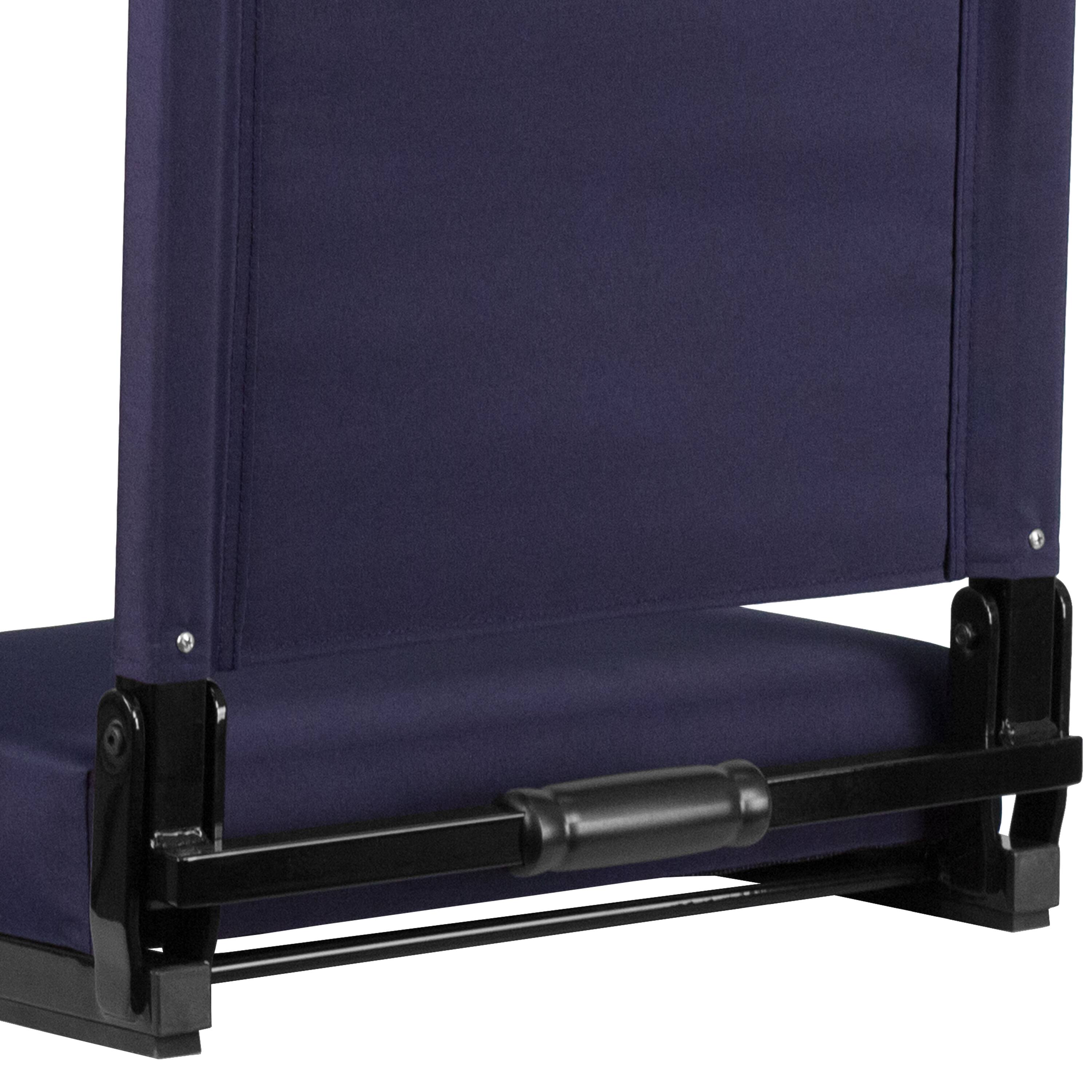 Alt View 10. Emma + Oliver - Set of 2 500 lb. Rated Lightweight Stadium Chair with Ultra-Padded Seat - Navy.