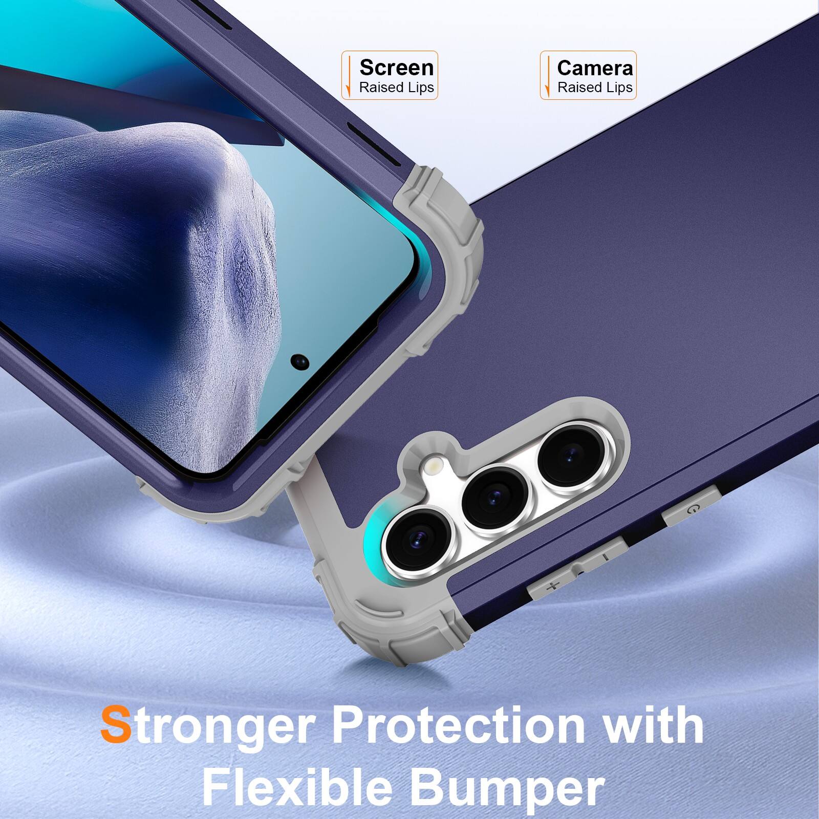Screen Raised Lips  
Camera Raised Lips  
Stronger Protection with Flexible Bumper