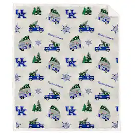 Pegasus - Kentucky Wildcats Holiday Truck Repeat 50" x 60" Sherpa Flannel Fleece Blanket - Multicolor