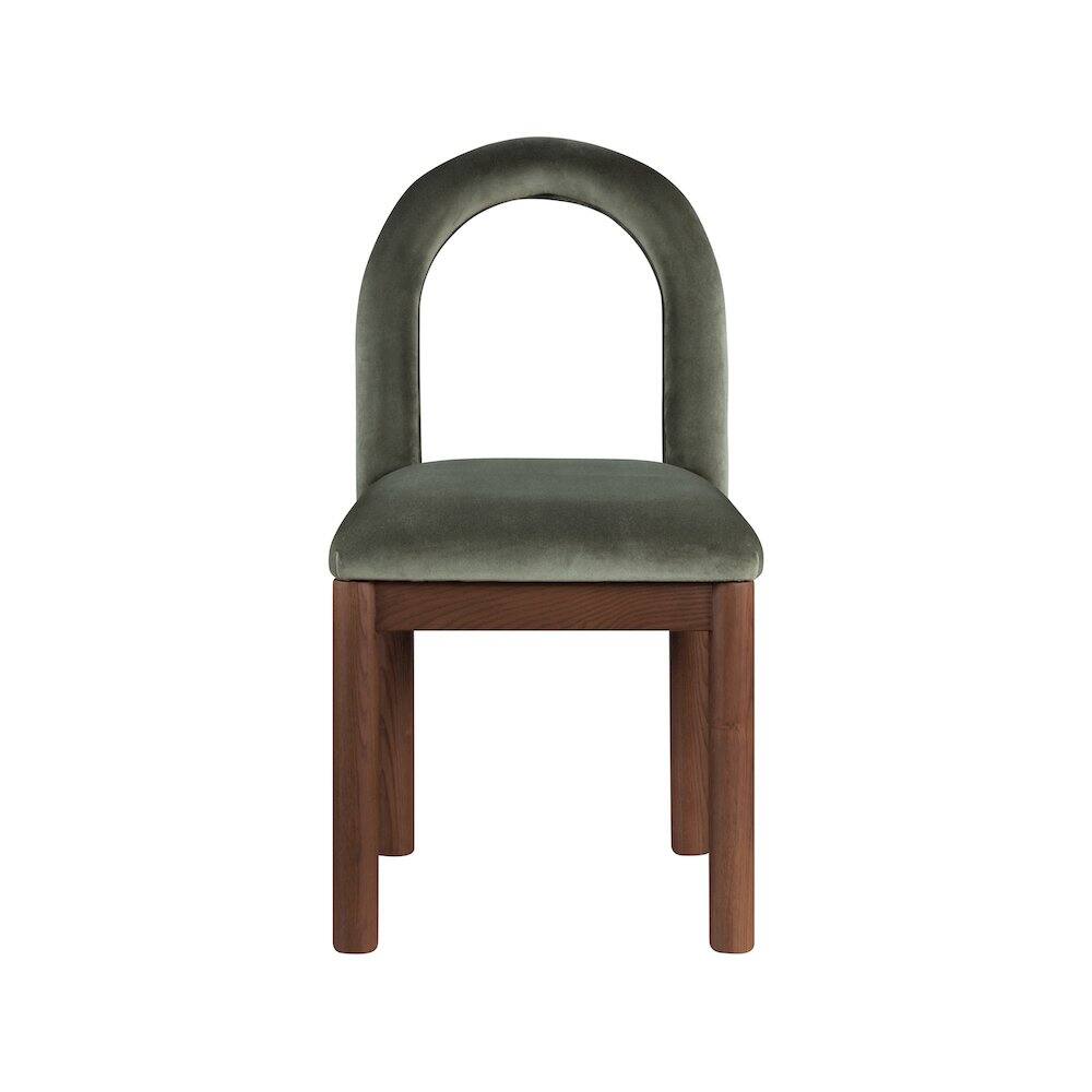 Alt View 2. Meridian Furniture - Conrad Green Velvet Dining Chair - Green.