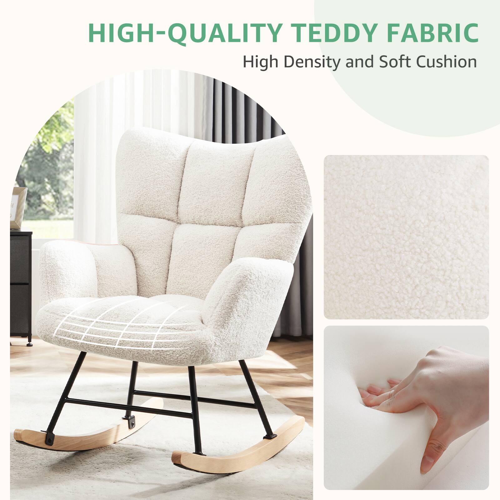 HIGH-QUALITY TEDDY FABRIC  
High Density and Soft Cushion