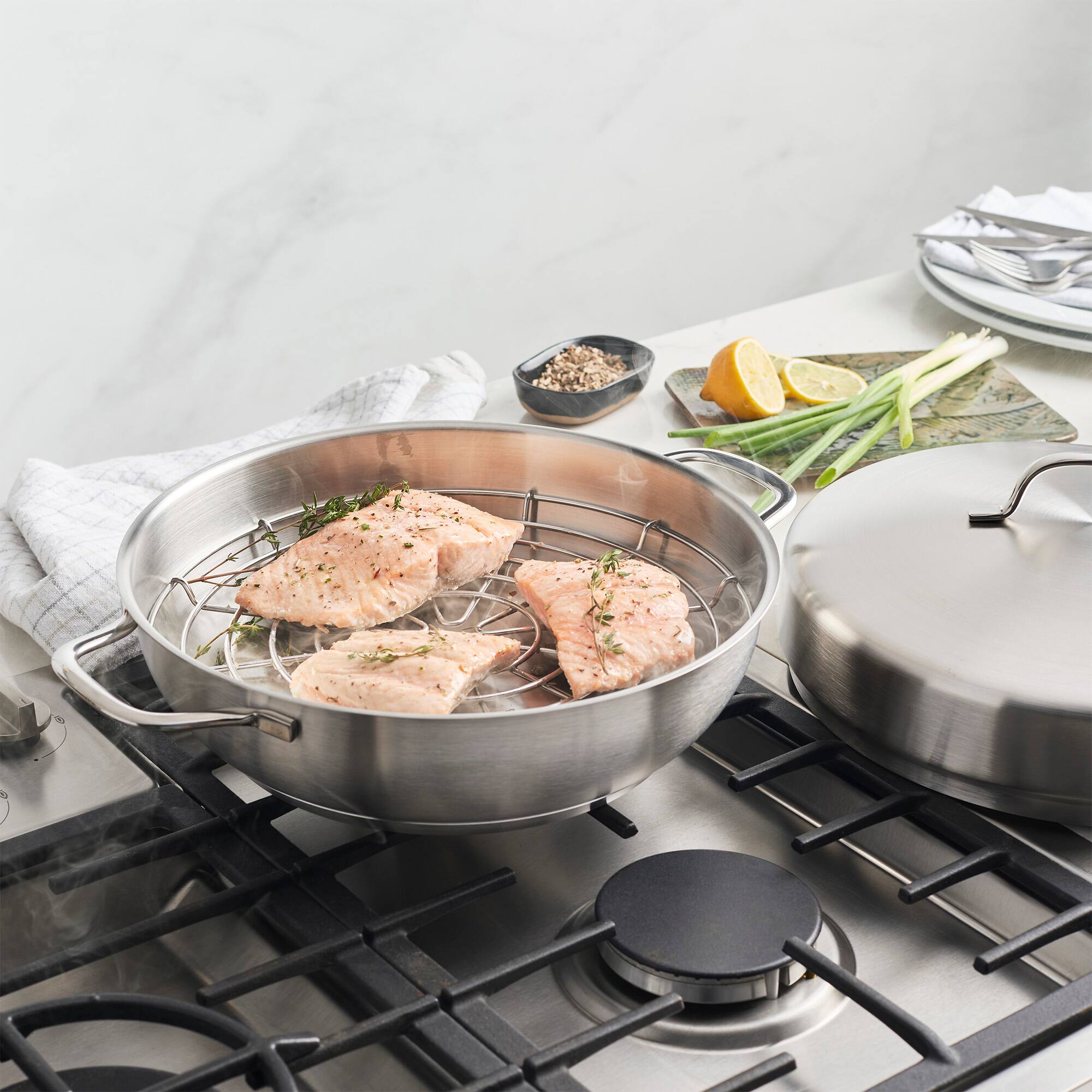 Alt View 1. Demeyere - Demeyere Resto 4-pc Stainless Steel Stovetop Smoker Set - Stainless Steel.