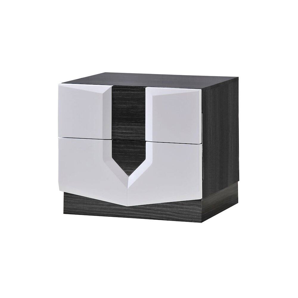 Front. Global Furniture USA - Contemporary Hudson White Hg Nightstand, White - White.