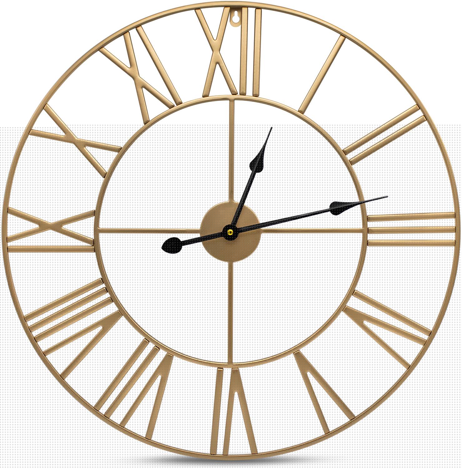 Front. Sorbus - Sorbus Large Wall Clock for Living Room Decor – Easy to Hang 24-Inch Big Wall Clock – Metal Wall Art – Analog Wall Clock - Gold.