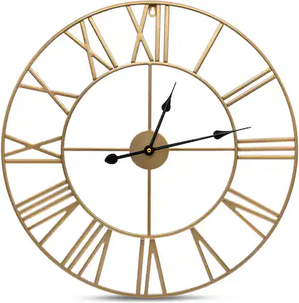 Front. Sorbus - Sorbus Large Wall Clock for Living Room Decor – Easy to Hang 24-Inch Big Wall Clock – Metal Wall Art – Analog Wall Clock - Gold.