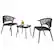 Front. Costway - 3 PCS Patio Rattan Furniture Set with Tempered Glass Tabletop Wicker Seat - Mix Brown + Black.