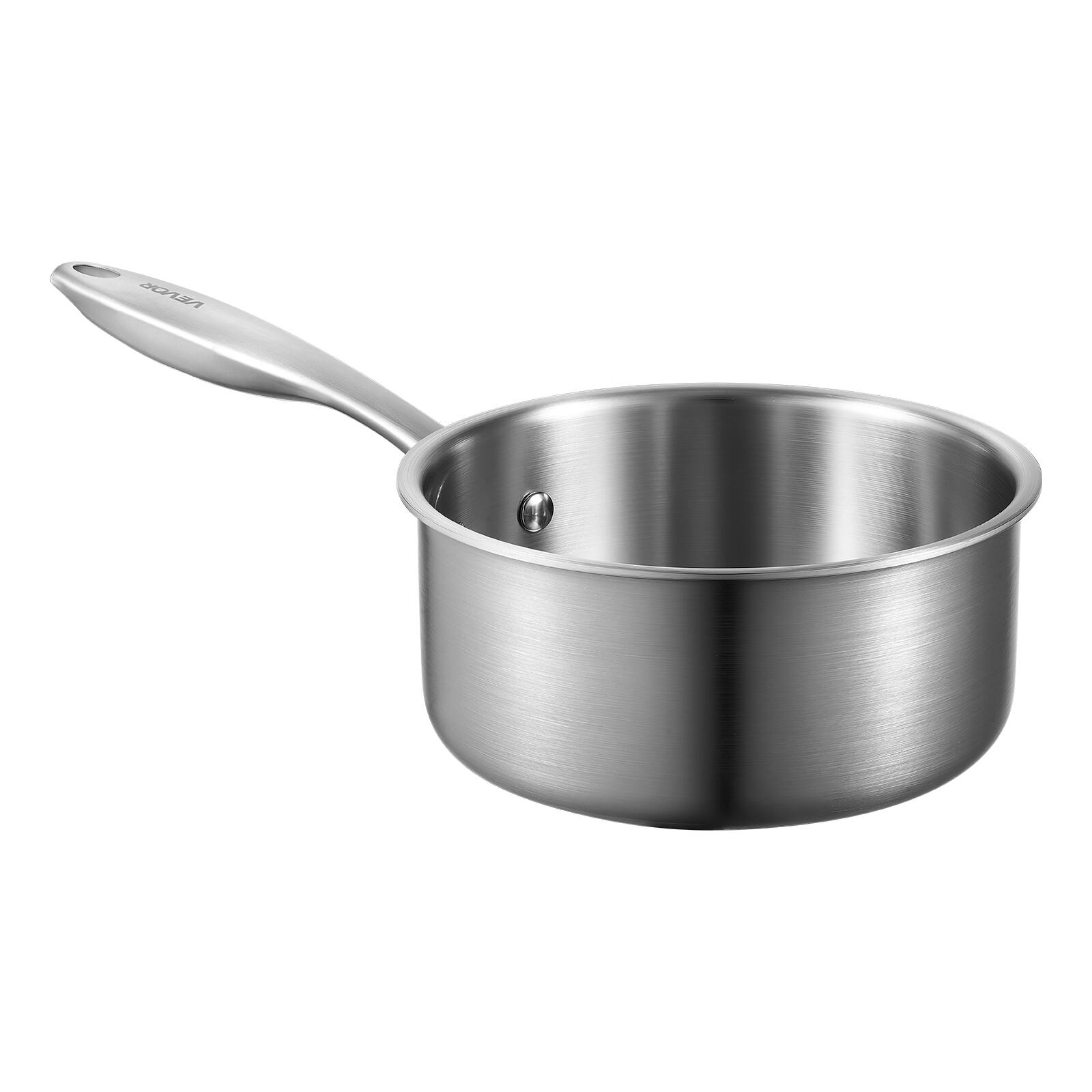 Alt View 5. VEVOR - 1.5 QT Saucepan, Stainless Steel Saucepan with Glass Lid,Nonstick Stainless Steel Small Cooking Sauce Pot with Handle - Silver.