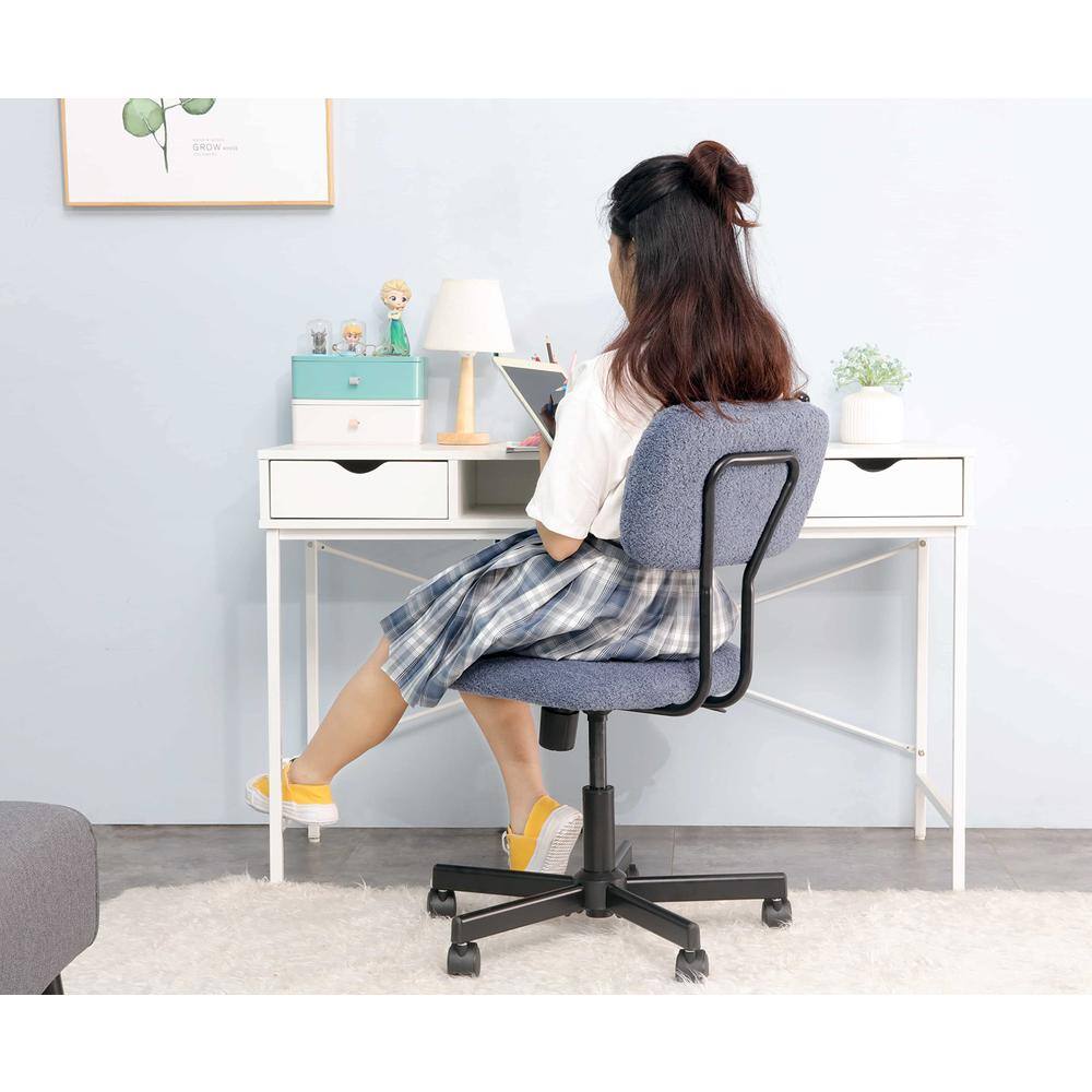 Alt View 2. JJS - Low Back Velvet Office Computer Chair - Blue.