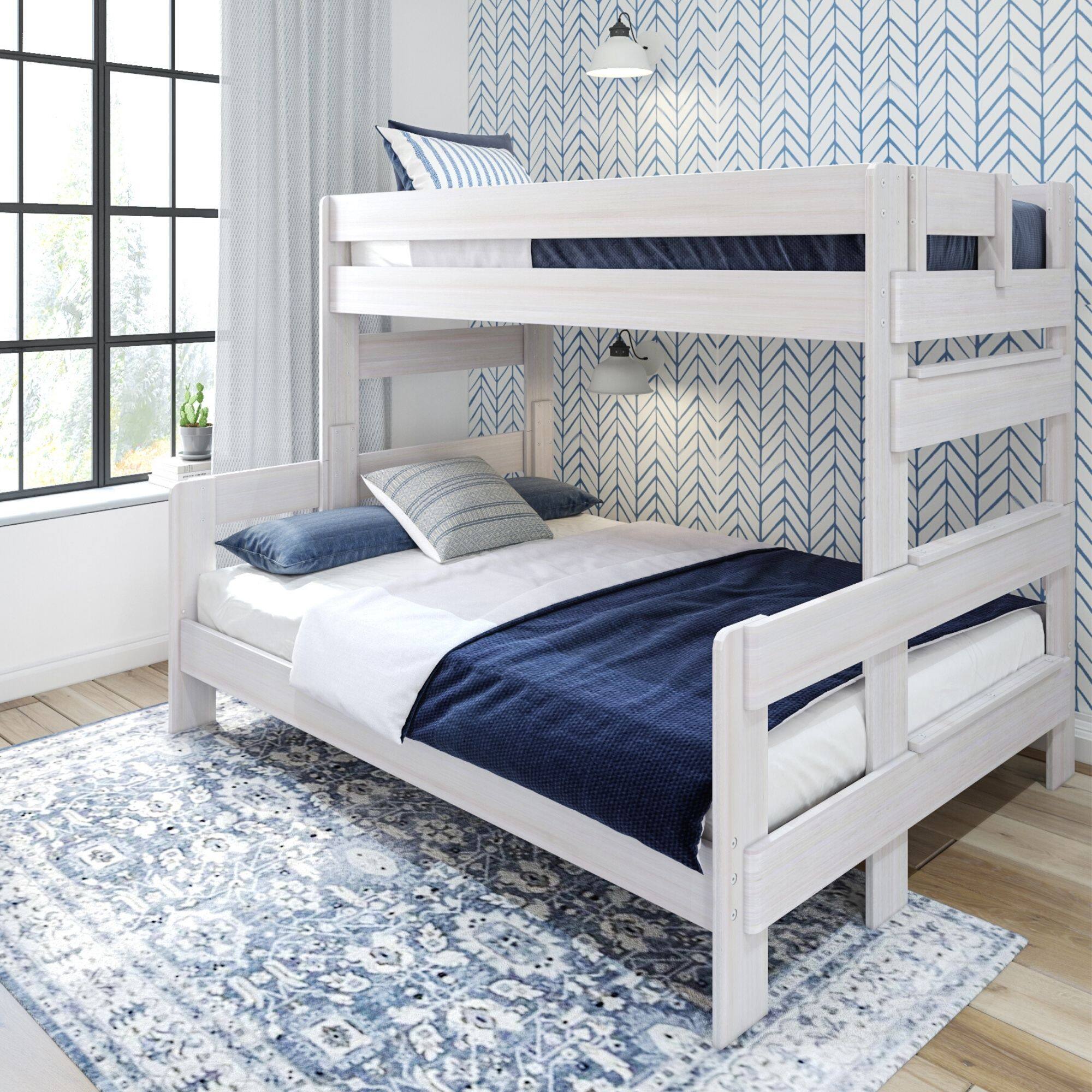 Front. Plank+Beam - Farmhouse Twin XL over Queen Bunk Bed, White Wash - White Wash.