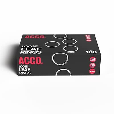 "ACCO - Book Ring, 3/4"" Capacity, 100/Box - Silver" price history on PriceWatchPro