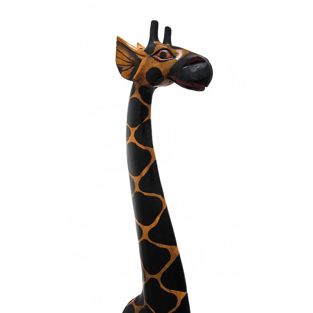 Alt View 2. Zeckos - 39 Inch Hand Carved Wooden Giraffe Sculpture Safari Home Decor Figurine Statue - Brown.
