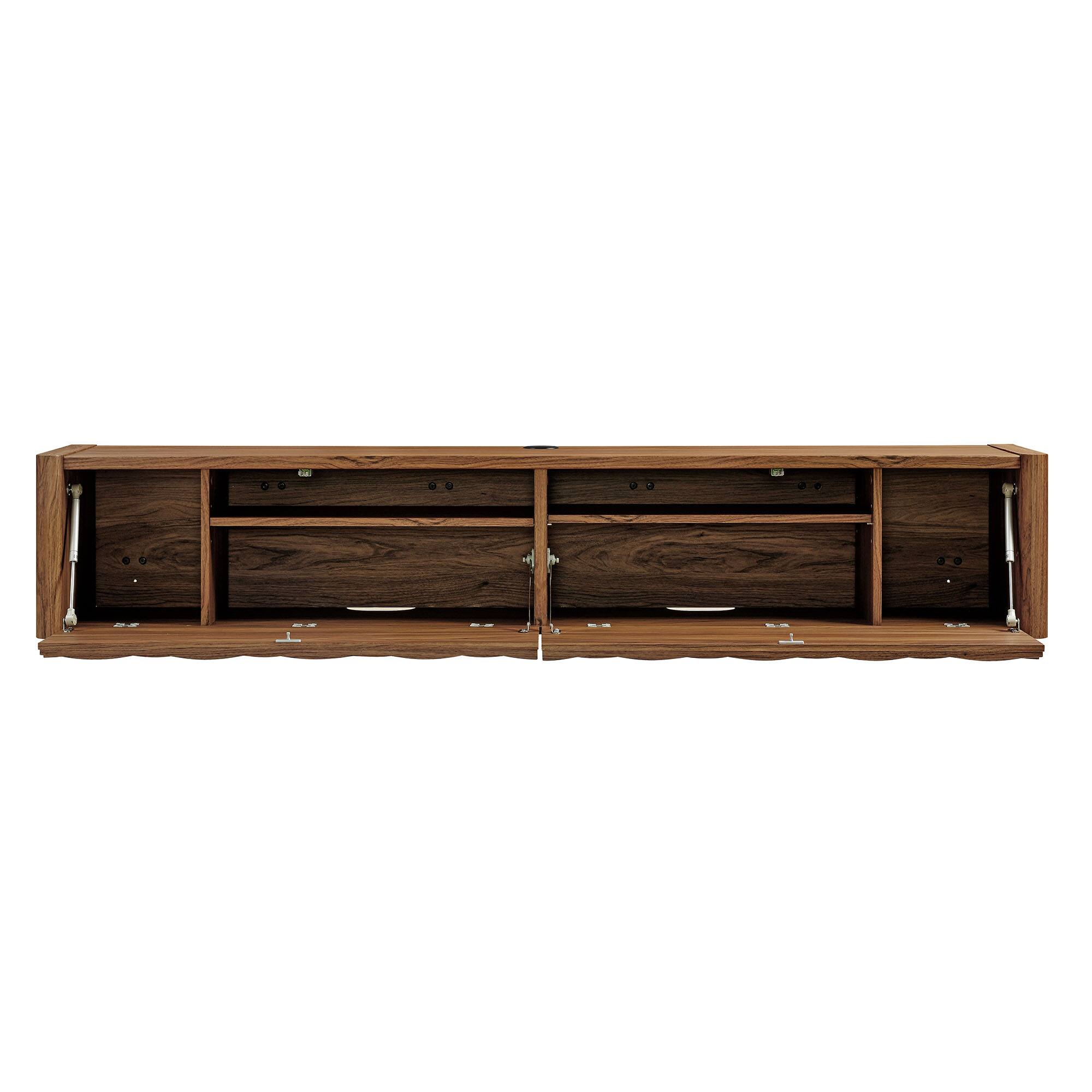 Alt View 4. Modway - Emric Wave 71" Wall-Mounted TV Cabinet by Modway - Walnut.