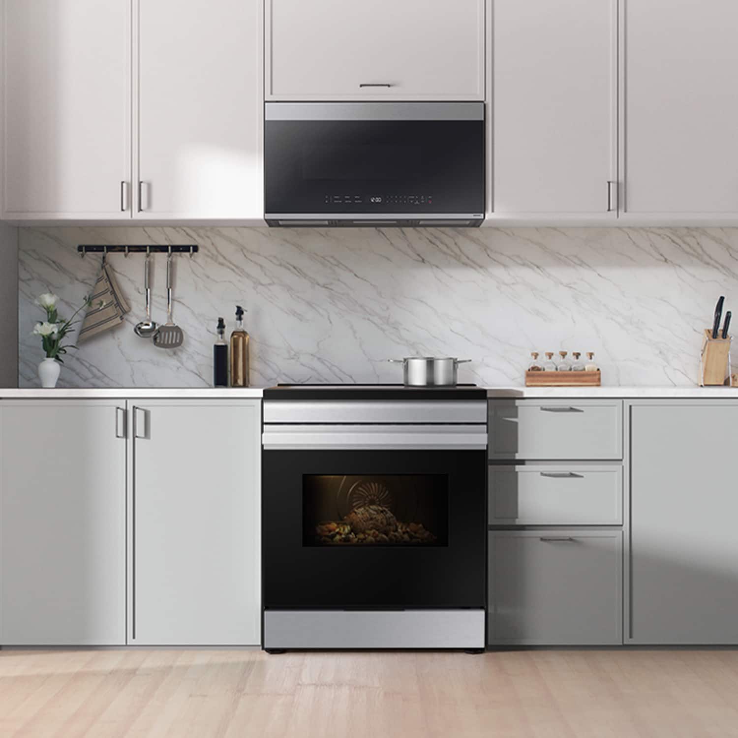 Alt View 11. Samsung - Bespoke 6.3 Cu. Ft. Slide-In Electric Induction Range with Air Fry - Stainless Steel.
