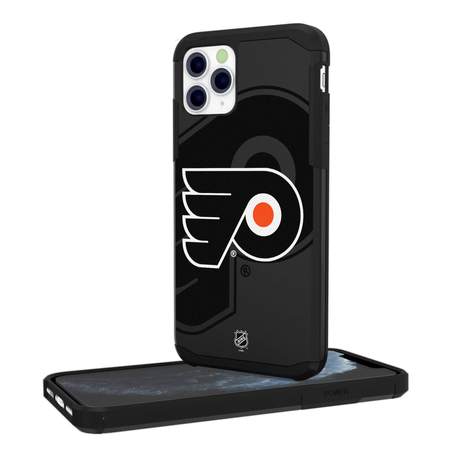 Front. Keyscaper - Philadelphia Flyers iPhone Mono Tilt Rugged Case - 14 Pro - Multicolor.