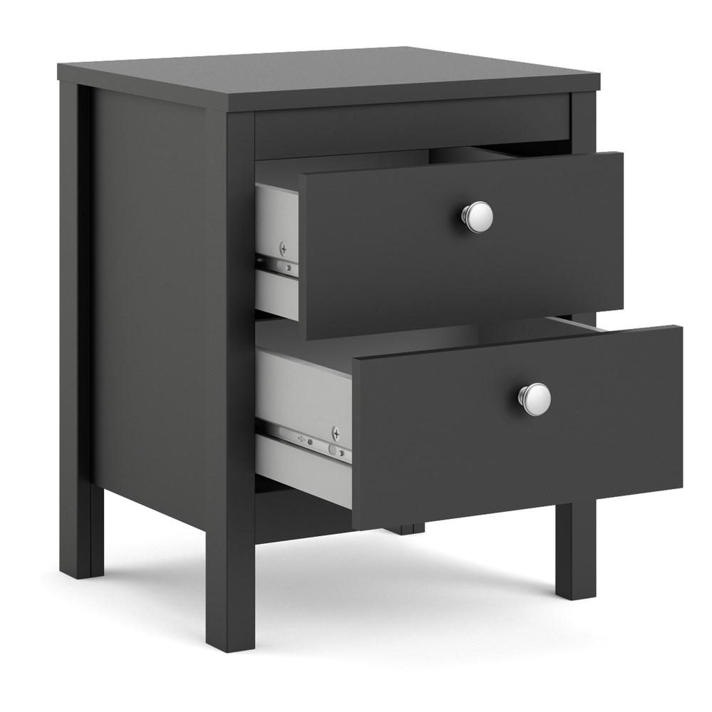 Alt View 4. Tvilum - Madrid 2 Drawer Nightstand Matte - Black.