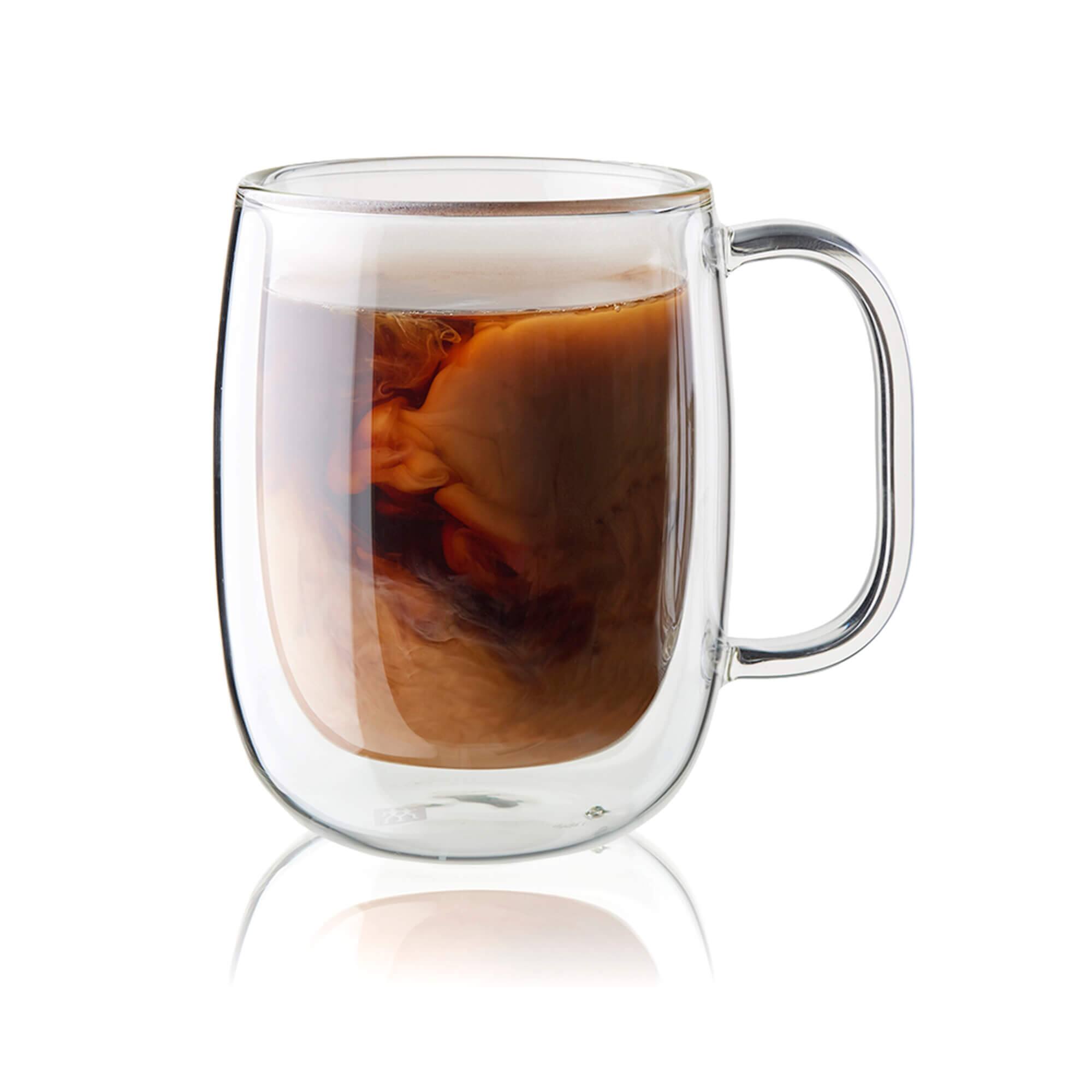 Alt View 5. ZWILLING - ZWILLING Sorrento Plus 4-pc Double Wall Glass Coffee Mugs, Insulated Coffee Mug, Clear - Clear.