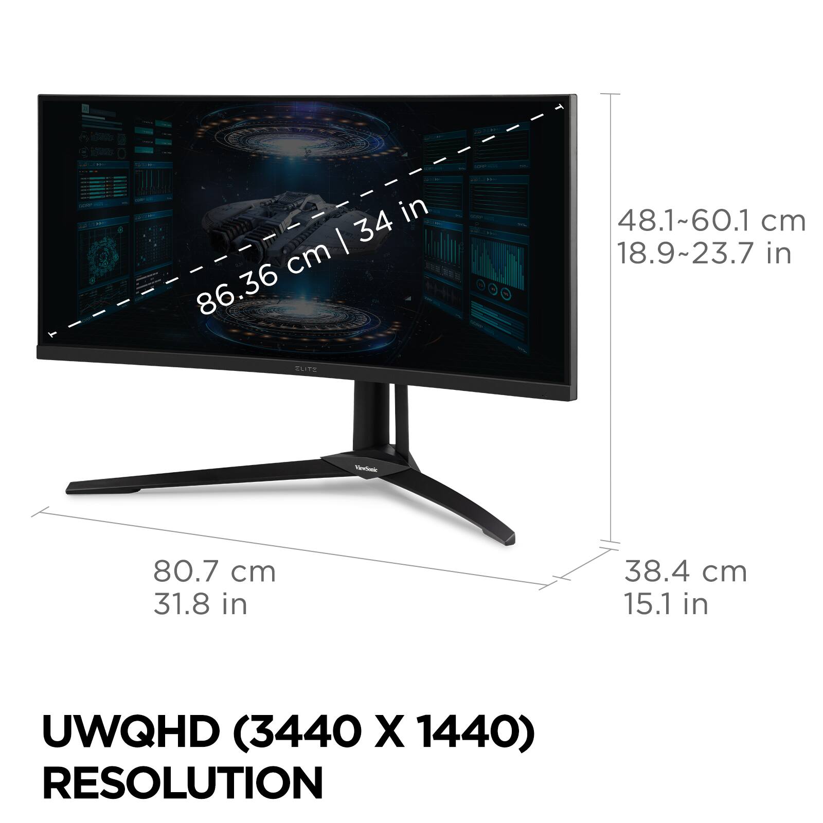 Alt View 11. ViewSonic - XG341C-2K 34" LCD UWQHD FreeSync Gaming Monitor (HDMI, DP, USB-C) - Black.