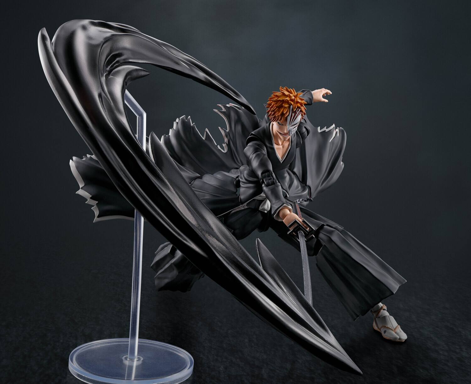 Alt View 3. Bandai - Tamashii Nations - Bleach - S.H.Figuarts - Ichigo Kurosaki (Getsuga Tensho) Action Figure   - Collectibles - Multicolor.