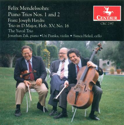 Felix Mendelssohn:
Piano Trios Nos. 1 and 2
Franz Joseph Haydn:
Trio in D Major, Hob. XV, No. 16
The Yuval Trio
Jonathan Zak, piano
Uri Pianka, violin
Simca Heled, cello
CENTAUR
CRC 2397