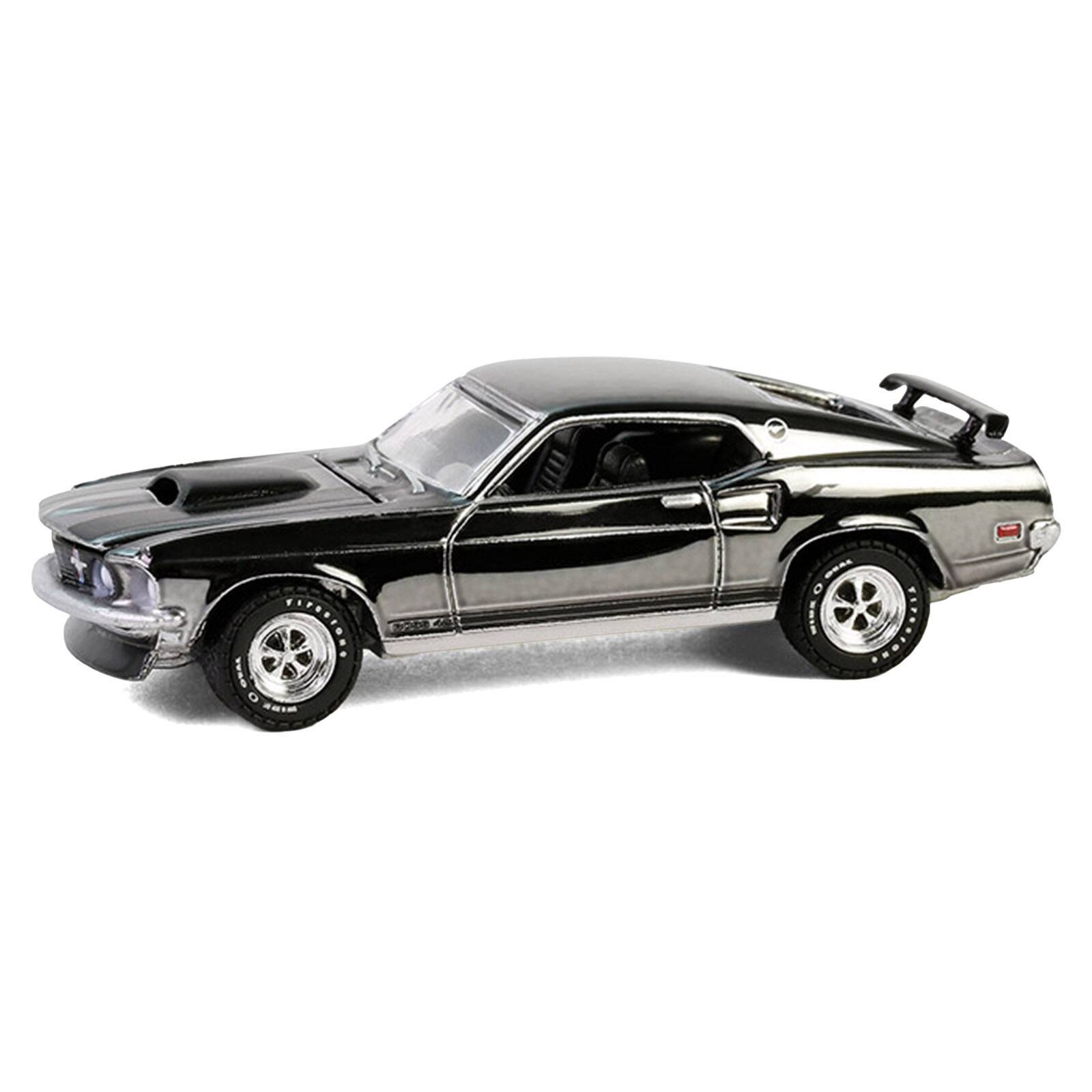 Alt View 1. Greenlight - 1969 Ford Mustang Boss 429 Silver Chrome Edition with Black "John Wick" (2014) Movie 1/64 Model Car by Greenlight.